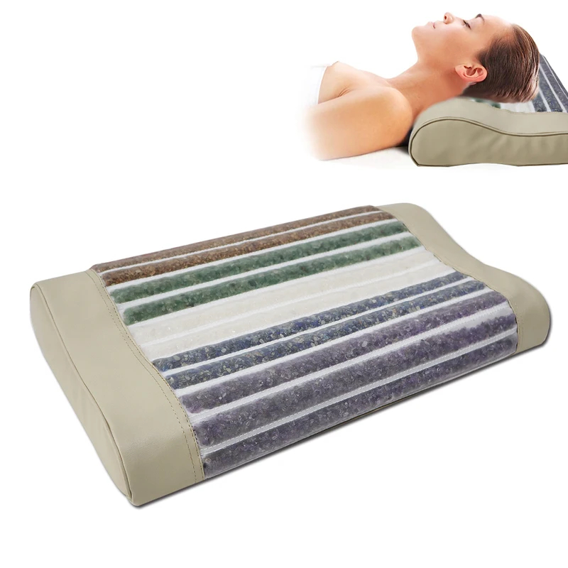 Neck Traction Pillow - Kryształowa poduszka Jadeitowy klejnot Masaż Negatywna