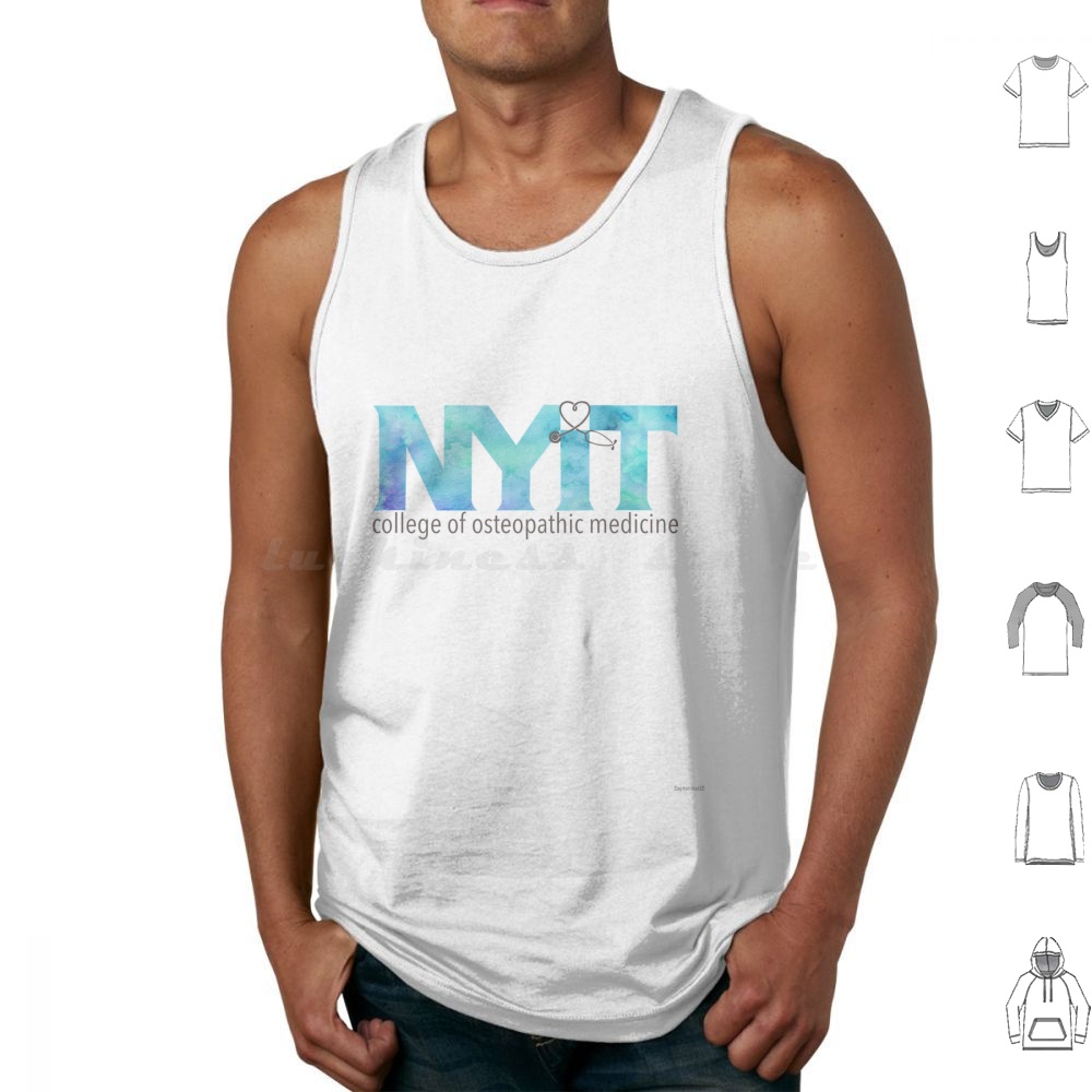 Health Wellness New York - Koszulki bez rękawów Nyitcom-Blue Watercolor, bluzki,