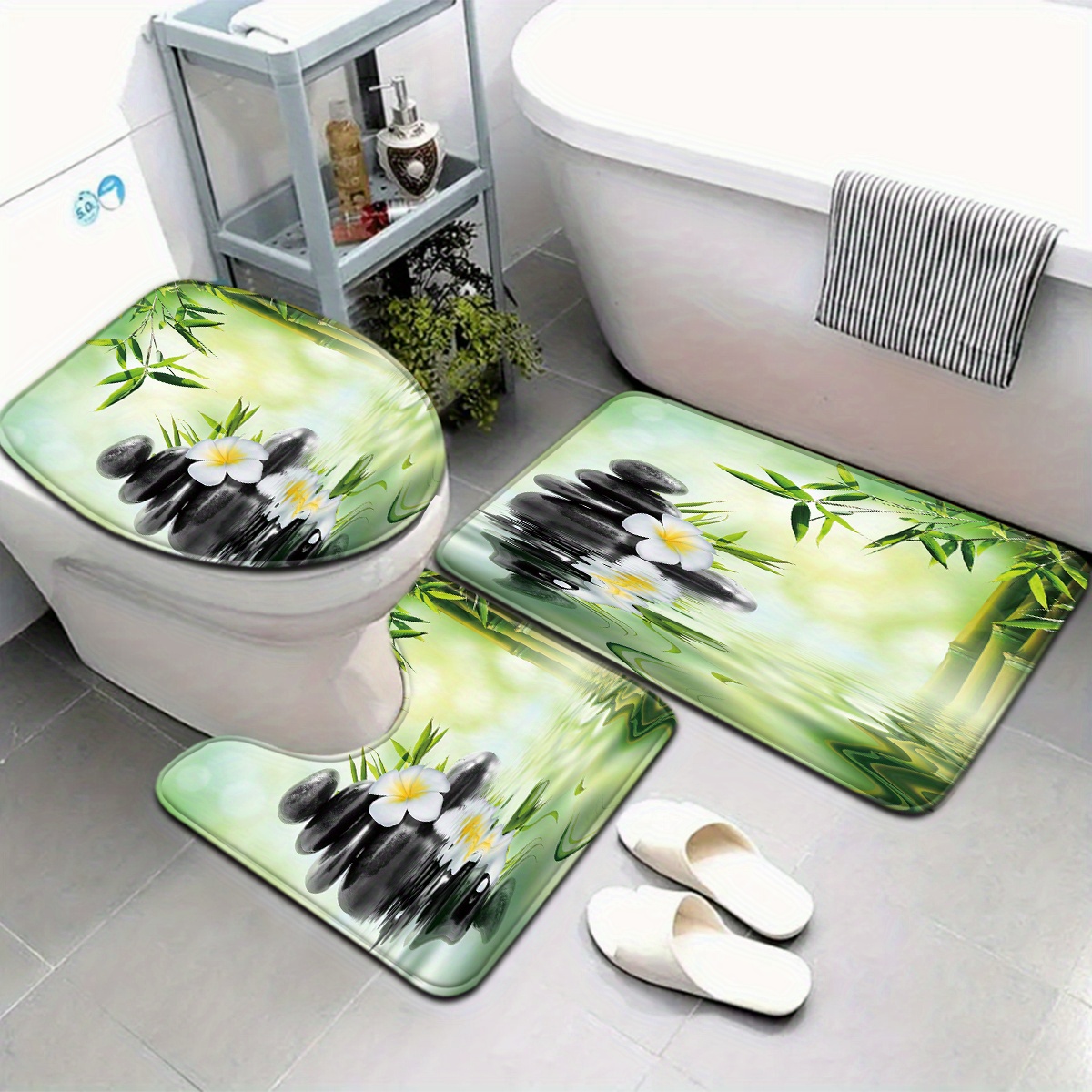 Bamboo Bath Mat - 3-częściowy zestaw chińskich bambusowych desek sedesowych