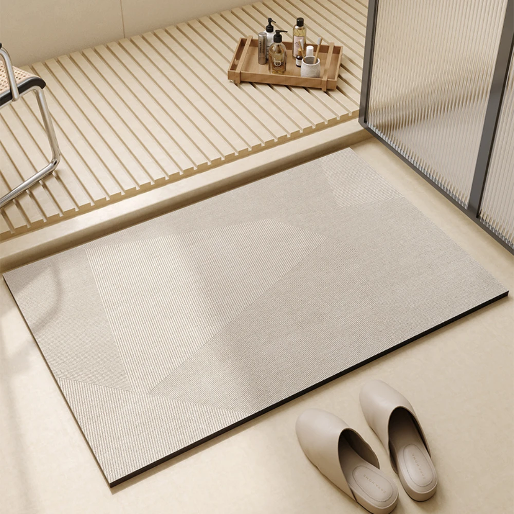 Bamboo Bath Mat - Lekka Kawa Geometryczne Linie Mata Łazienkowa