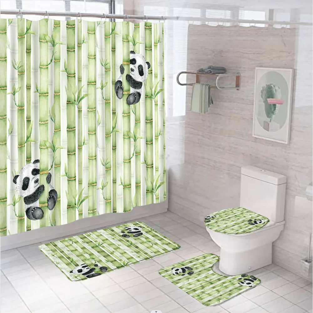 4Pc Watercolor Green Bamboo Sh – Bamboo Bath Mat recenzja i cena